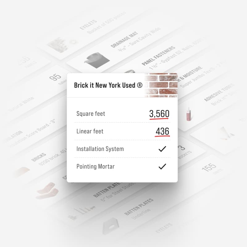 Calculate materials usage